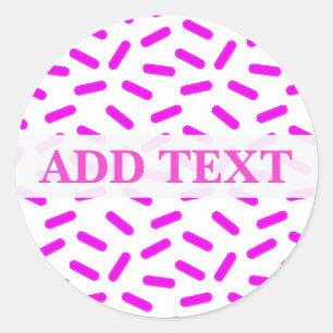 Sticker Rond Motif Pink Sprinkings Personnalisé