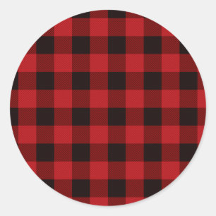 Sticker Rond Motif plat noir rouge classique