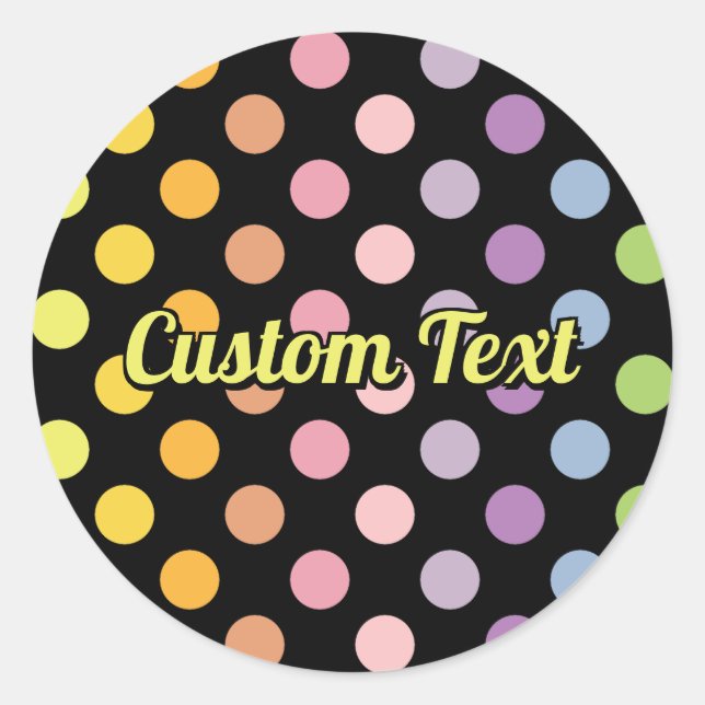 Sticker Rond Motif Pois Rainbow (Devant)