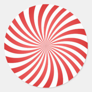 Sticker Rond Motif radial de cirque de spirale blanche rouge de