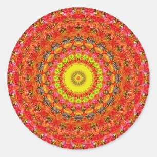 Sticker Rond Motif radial psychédélique :