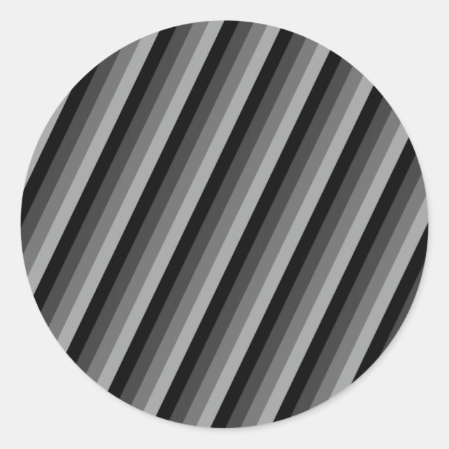 Sticker Rond Motif rayé gris (Devant)