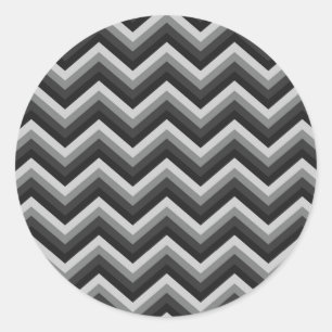 Sticker Rond Motif Retro Zig Zag Chevron