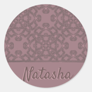 Sticker Rond Motif Rose Dusty personnalisé