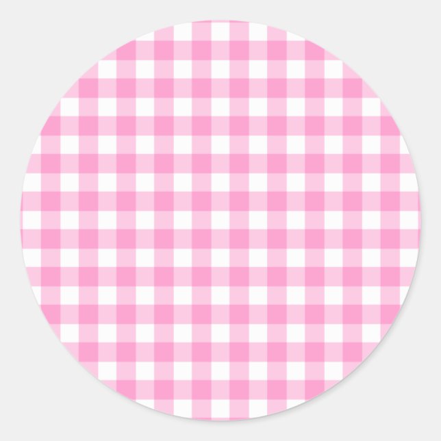 Sticker Rond Motif rose En vichy (Devant)