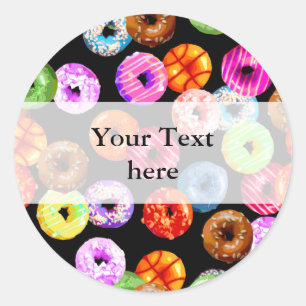Sticker Rond Motif sans couture de butées toriques + votre