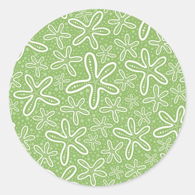 Sticker Rond Motif Shell sur Arrière - plan localisé (Devant)