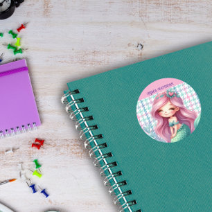 Sticker Rond Motif sirène pour filles