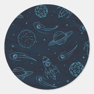Sticker Rond Motif spatial