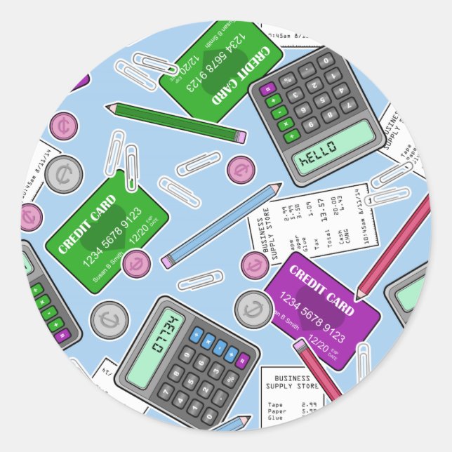 Sticker Rond Motif thématique comptable / comptable (Devant)
