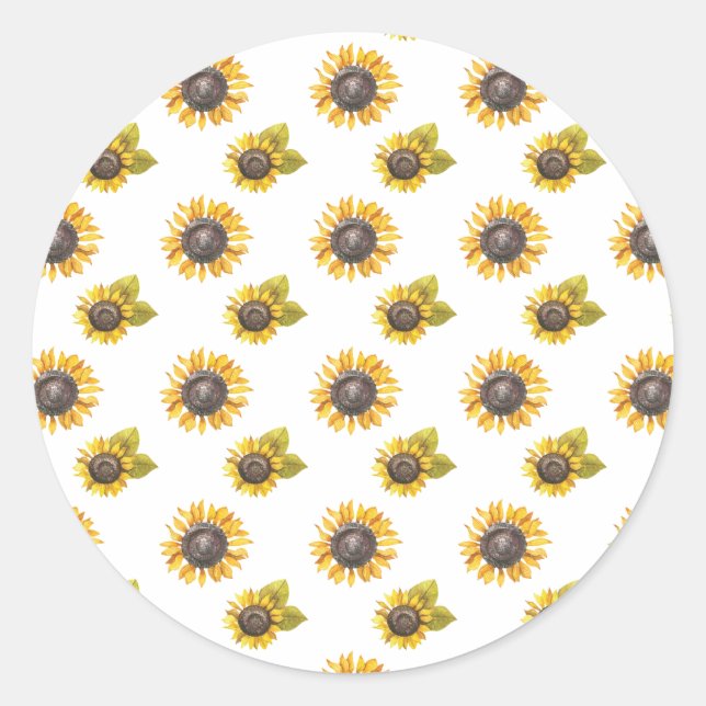 Sticker Rond Motif tournesol Sitcker (Devant)