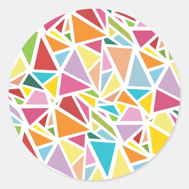 Sticker Rond Motif triangles colorés (Devant)