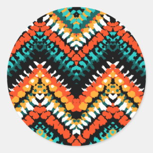 Sticker Rond Motif tribal indigène ethnique audacieux