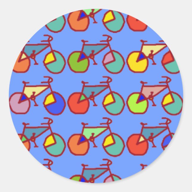 Sticker Rond motif vélo coloré (Devant)