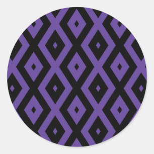 Sticker Rond Motif violet et diamant noir