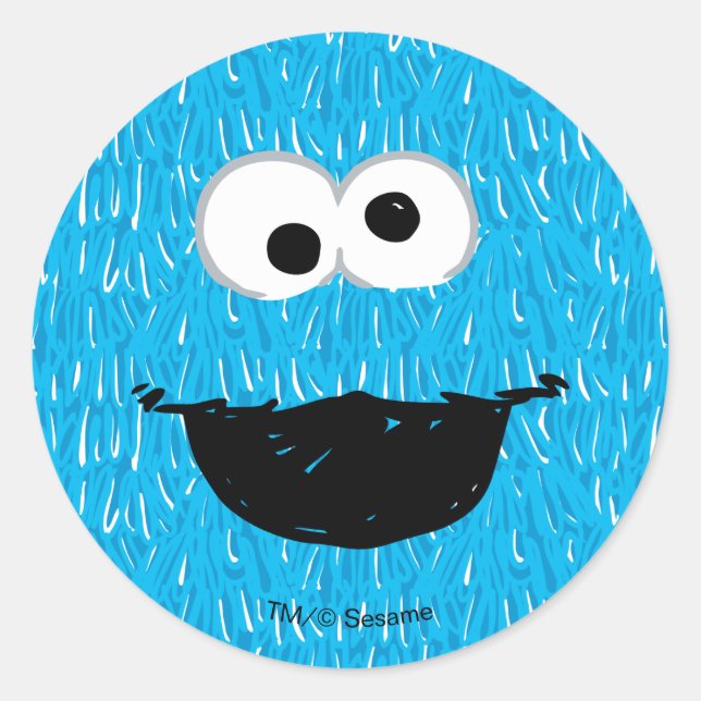 Sticker Rond Motif visage fourrure Monstre des cookies (Devant)
