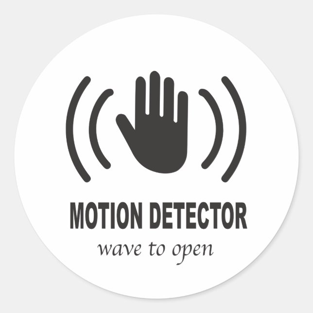 Sticker Rond Motion Detector with hand Icon (Devant)