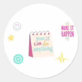 Sticker Rond Motivation and positive vibes
