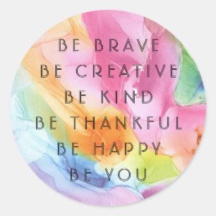 Sticker Rond Motivation colorée et Inspiration Mots