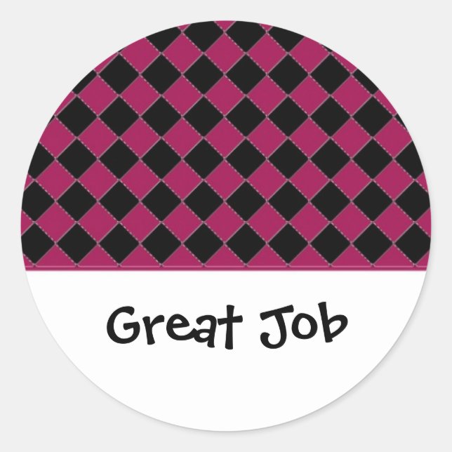 Sticker Rond Motivation du rose et du diamant noir (Devant)