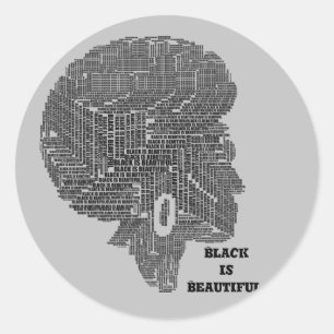 Sticker Rond Motivation Femmes Melanin Black Est Beau Afro