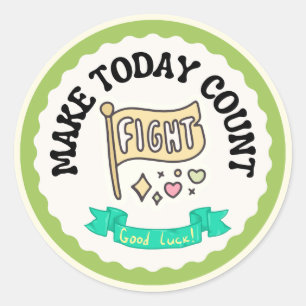 Sticker Rond Motivation mignonne 'Make Today Count'