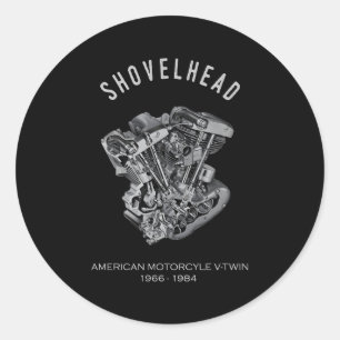 Sticker Rond Moto Hd Vtwin Moteur Tête De Tête De Tirage Vélo