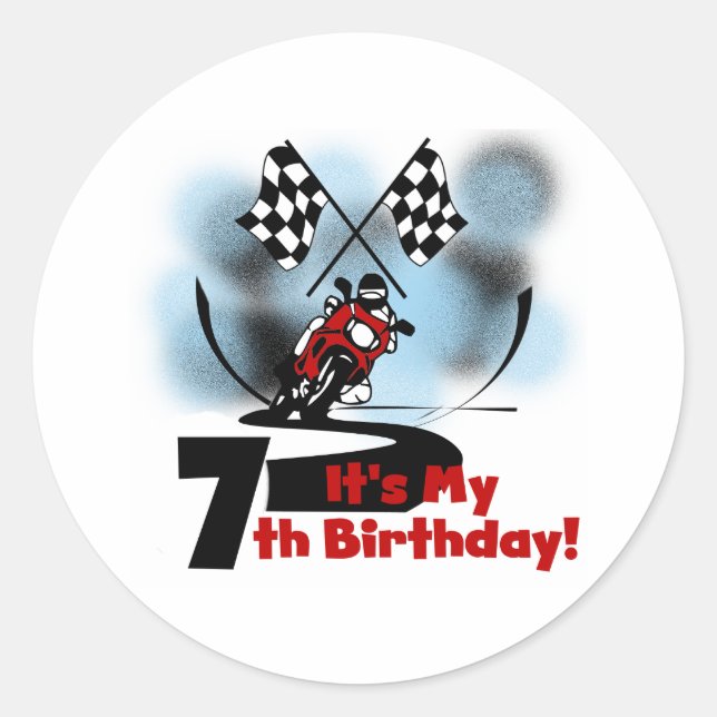 Sticker Rond Moto Racing 7e anniversaire (Devant)