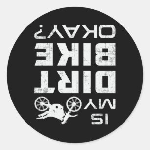 Sticker Rond Motocross Biker Dirt Bike Motorcycle Drôle cadeau