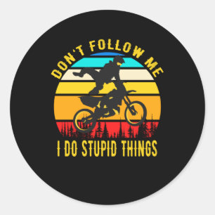 Sticker Rond Motocross drôle Motorcycle Dirt Bike