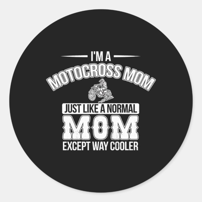 Sticker Rond Motocross Mom Dirt Bike Racing Braap Mama (Devant)