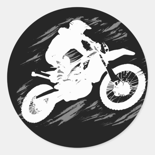 Sticker Rond Motocross Sport Concurrentiel Motorcycle Course (Devant)