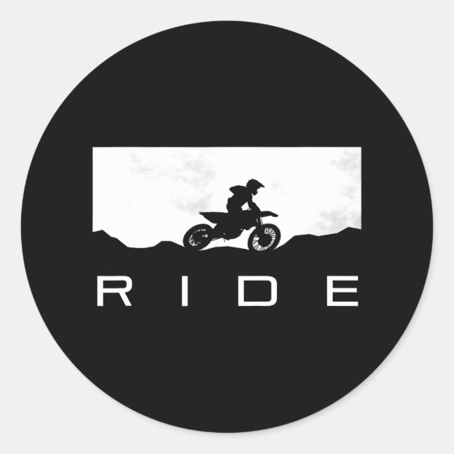 Sticker Rond Motocross VTT Vêtements Motocross Vélo Dirt (Devant)