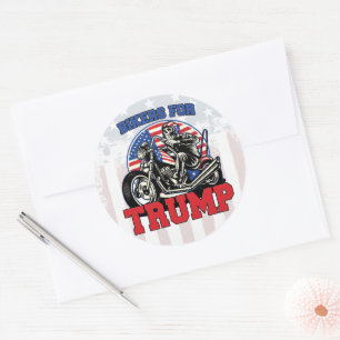 Sticker Rond Motocyclette du président patriotique TRUMP