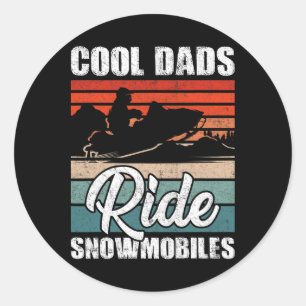 Sticker Rond Motoneige cool Dads - Moto père Snowcross