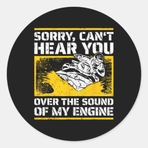 Sticker Rond Motoneige drôle I Cavalier d'engin personnel I Jet