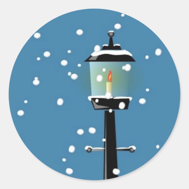 Sticker Rond Motoneige hiver Conception de vacances Phoques (Devant)