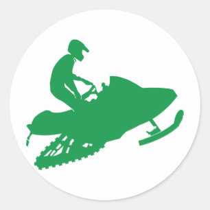 Sticker Rond Motoneige/Motoneige verte