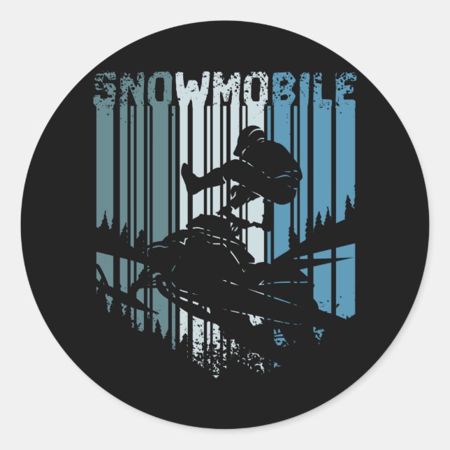 Sticker Rond Motoneige vintage (Devant)