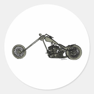 Sticker Rond Motorcycle personnalisé gris
