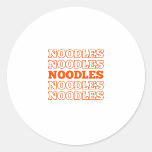 Sticker Rond Mots de texte de nouilles répétés