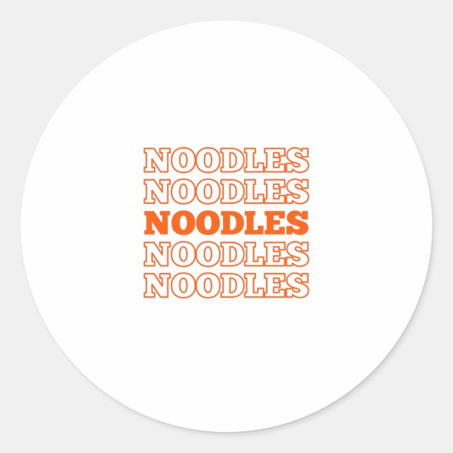 Sticker Rond Mots de texte de nouilles répétés (Devant)