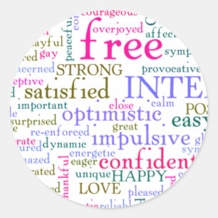 Sticker Rond Mots stimulants