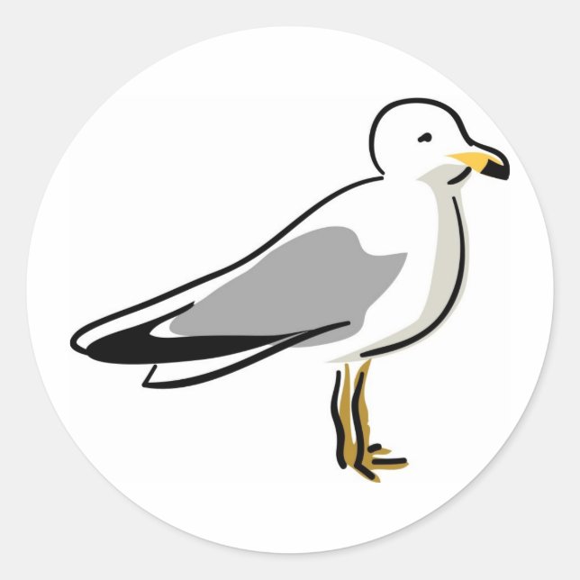 Sticker Rond Mouette Abstraite (Devant)