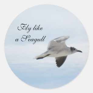 Sticker Rond Mouette volante