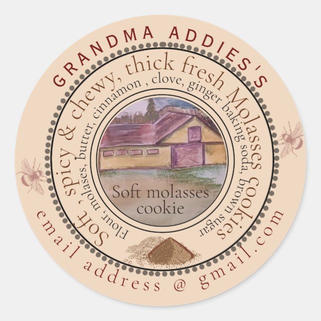 Sticker Rond moules biscuit grande personnaliser (Devant)