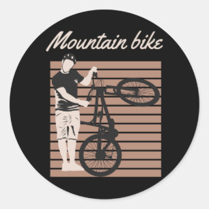 Sticker Rond Mountain Bike Rider