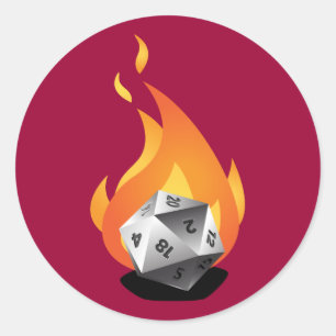 Sticker Rond Mourir dans un incendie (D.I.A.F.