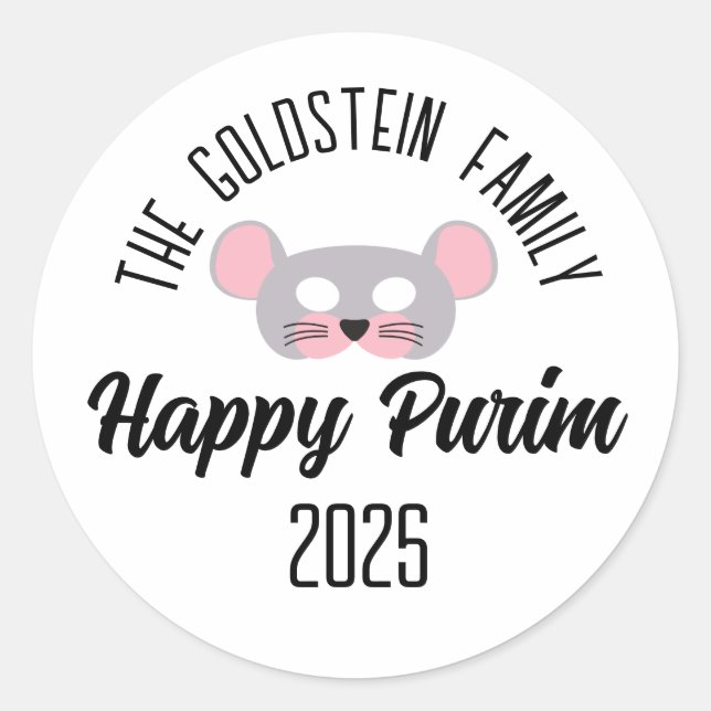 Sticker Rond Mousemask Purim mascarade costume (Devant)
