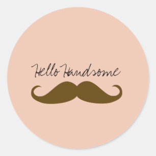 Sticker Rond Moustache Brown à la crème brune